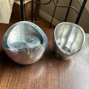 2 Vintage Organic Nambe Aluminum Alloy #6173 & # 6176 1998 Candle Holder